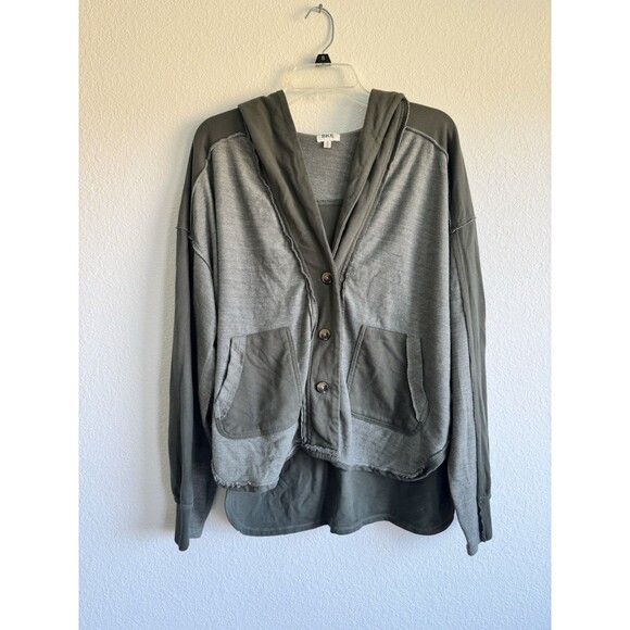 BKE Women's Green Long Sleeve V Neck Button Down Sweater Pockets Small - Picture 1 of 14